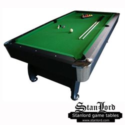 Stanlord Poolbord 8 fods i topkvalitet med automatisk tilbagel�b inkl. alt tilbeh�r model Milano 8 <font color="#FF0000">LAGER 02 JUNI 2012