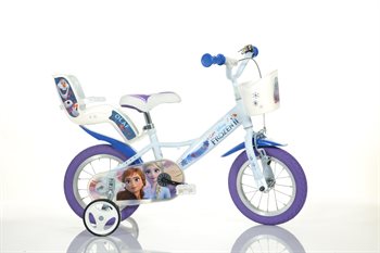 12" Licens Frozen 2 cykel med cykelkurv og cykelstol