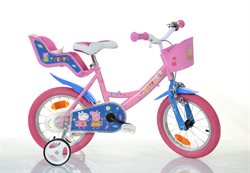 Udstilling 12" Licens Gurli Gris cykel med cykelkurv og cykelstol