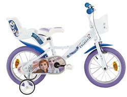 14" Licens Frozen 3 cykel med cykelkurv og cykelstol