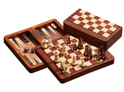 Skak, backgammon og dam - magnetisk - rejseudgave