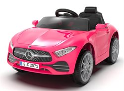 Mercedes CLS350 Pink 12V med lædersæde og gummihjul