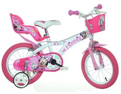 14" Licens Minnie cykel med cykelkurv og cykelstol