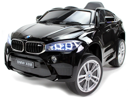 BMW X6M Sort 12V, Fjernbetjening, gummihjul