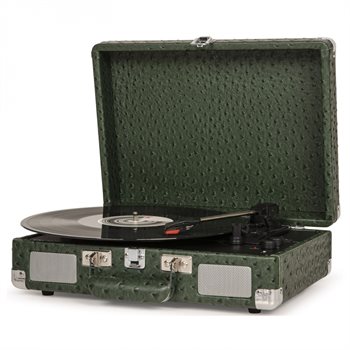 Crosley Cruiser Deluxe Pladespiller (Green Ostrich) Bluetooth