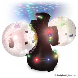 Party Light with Two Rotating Mirror Balls and Multi-Color Lights