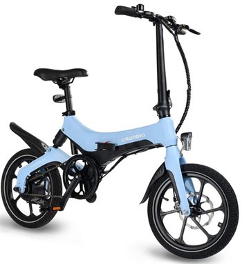 Grundig S6 el-cykel foldebar light blue 16"