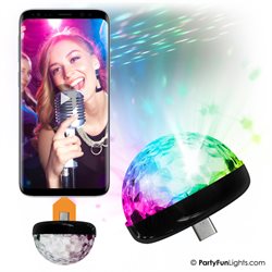 PartyFun USB disko kugle til micro USB telefoner / tablets.