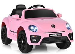 VW Beetle Dune 12V pink med fjernbetjening og gummihjul
