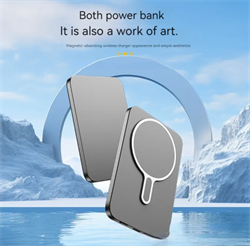 Alcotell Power bank Qi trådløs opladning 10.000 mAh magnetisk
