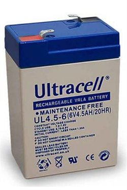 Ultracell batteri 6V - 4,5Ah