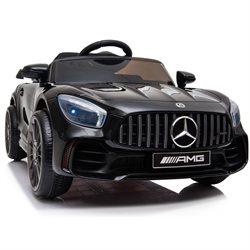 Mercedes GTR AMG 12V med gummihju og lædersæde