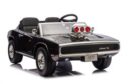 Dodge Charger 1970 24V med gummihjul og lædersæde , 2 personer -  kan lave røg