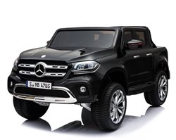 Mercedes X-Class sort 12Volt, 4x12V motorer, 12V/14Ah batteri, 2 personers.